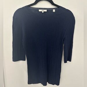 Vince Navy Ribbed Top